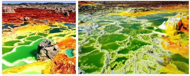 dallol-1 Khung cảnh ở Dallol huyền ảo và rực rỡ sắc màu nhưng thực chất nó là “chốn tử thần”.